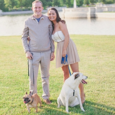 Michelle Schroeder-Gardner, Her Husband, and Dogs Headshot